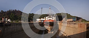 Offshore vessel at drydock