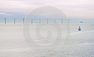 Offshore wind farm at early morning