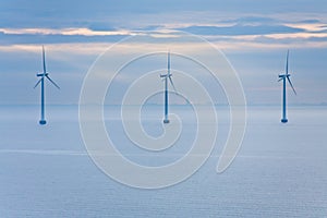 Offshore wind farm at early morning