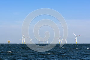 Offshore wind farm with substation