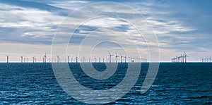 Offshore wind power farm in the North Sea. photo