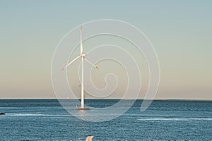 Offshore wind turbine generating electricity