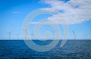 Offshore Wind Turbine in a Windfarm under construction