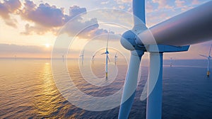 The offshore wind turbines.AI generated image