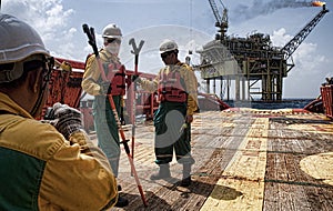 Offshore worker at south angsi lifting operation