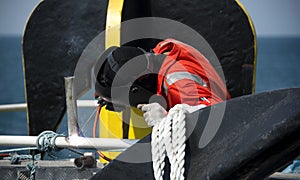 Offshore working on deck