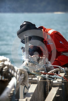 Offshore working on deck