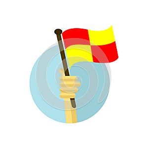 Offside Flag Assistant Referee Illustration