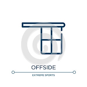 Offside icon. Linear vector illustration from soccer collection. Outline offside icon vector. Thin line symbol for use on web and