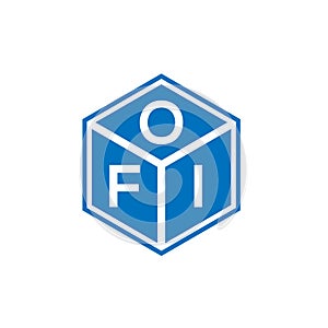OFI letter logo design on black background. OFI creative initials letter logo concept. OFI letter design photo
