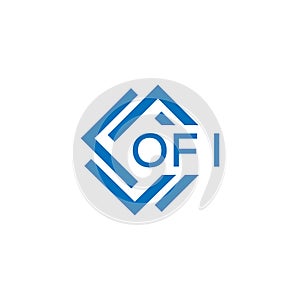 OFI letter logo design on white background. OFI creative circle letter logo concept photo