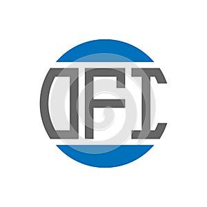 OFI letter logo design on white background. OFI creative initials circle logo concept. OFI letter design photo