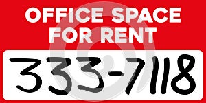 Ofiice space for rent sign