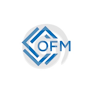 OFM letter logo design on white background. OFM creative circle letter logo concept