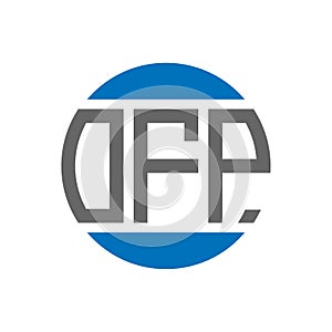 OFP letter logo design on white background. OFP creative initials circle logo concept. OFP letter design