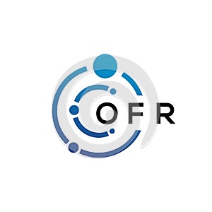 OFR letter technology logo design on white background. OFR creative initials letter IT logo concept. OFR letter design