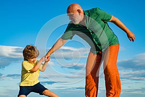 Often the childs misbehavior is simply an attempt to cope with some other problem. Grandfather helping hand. Child