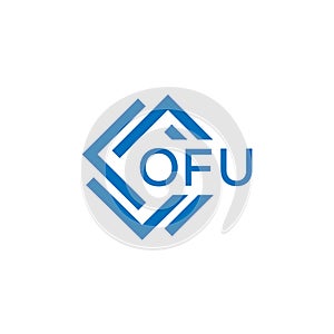 OFU letter logo design on white background. OFU creative circle letter logo concept.