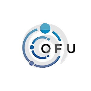 OFU letter technology logo design on white background. OFU creative initials letter IT logo concept. OFU letter design
