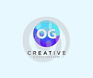 OG initial logo With Colorful Circle template vector