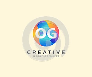 OG initial logo With Colorful Circle template vector