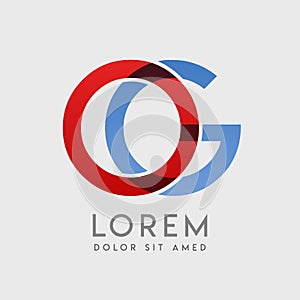 OG logo letters with blue and red gradation