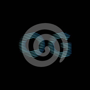 OG Monogram Lines Style Blue Light Vector