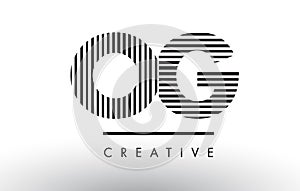 OG O G Black and White Lines Letter Logo Design.