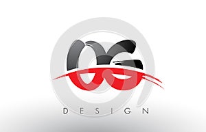 OG O G Brush Logo Letters with Red and Black Swoosh Brush Front