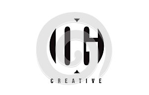 OG O G White Letter Logo Design with Circle Background. photo
