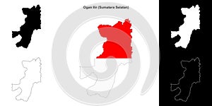 Ogan Ilir outline map