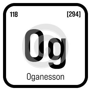 Oganesson, Og, periodic table element