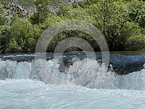 Ogar\'s waterfall or Ogarov buk waterfall on the Zrmanja river, Muskovci (Velebit Nature Park, Croatia) photo