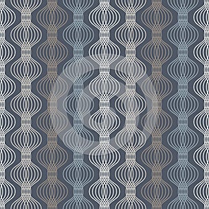 Ogee seamless vector curved pattern, abstract geometric background. Mid century modern wallpaper pattern