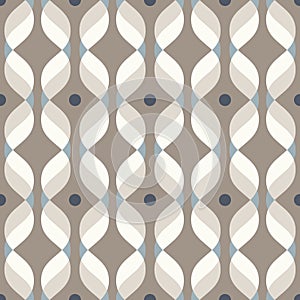 Ogee seamless vector curved pattern, abstract geometric background. Mid century modern wallpaper pattern