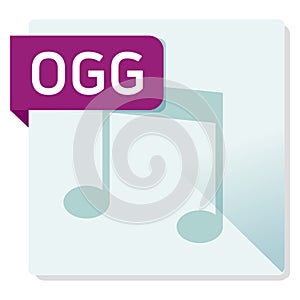 OGG document. File format square icon.