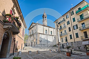 Historic center of the town of Oggiono, Italy photo