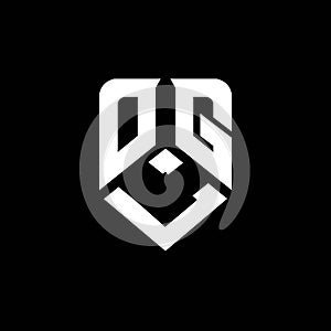 OGL abstract monogram shield logo design on white background