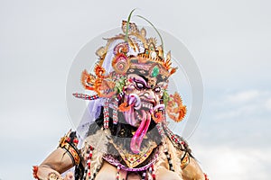 Ogoh-Ogoh, demon statue made for Ngrupuk parade conducted on the eve of Nyepi day. Close-up