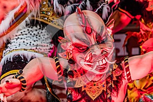 Ogoh-Ogoh, demon statue made for Ngrupuk parade conducted on the eve of Nyepi day. Close-up