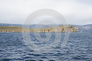 Ogoy is the island in Baikal lake. View from water