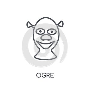ogre linear icon. Modern outline ogre logo concept on white back