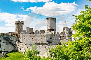 Ogrodzieniec, Poland -31.07.2020 - ruins of the castle in Ogrodzieniec