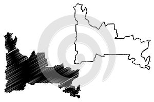 Ogun State map vector photo