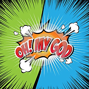 Oh! My God Comic Speech Bubble, Cartoon.