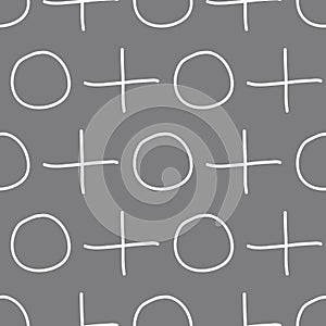 Oh Plus white on grey seamless background pattern vector