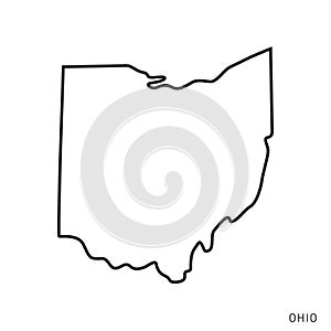 Ohio Map Outline Vector Design Template. Editable Stroke