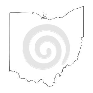Ohio OH State Border USA Map Outline