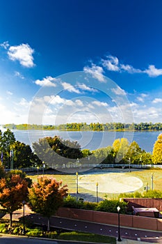 Ohio River at Evansville, Indiana in Fall