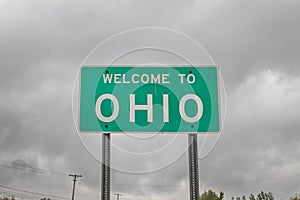 Ohio State Line Highway Sign